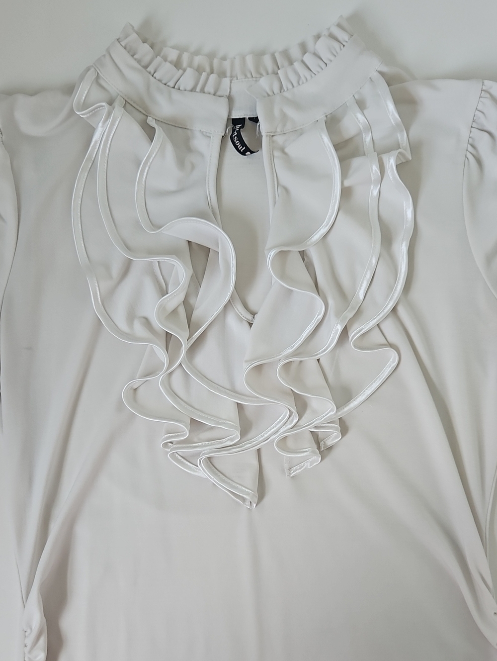 HeartSoul Cream Ruffle Front Top - Picture 2 of 6